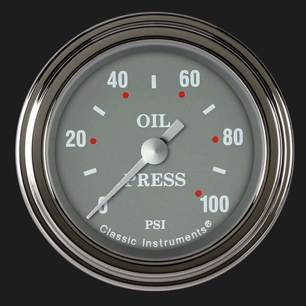 Silver Gray 2 1_8_ Oil Pressure Gauge SG181SLF